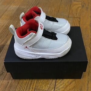 Jordan Kids White and Red Sneakers